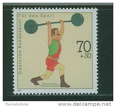 T0360 Halterophilie à L Ancienne Mode 1331 Allemagne 1991 Neuf ** - Weightlifting