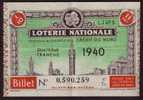 Bllet Loterie Nationale - 1940  - 4 ème Tranche - CREDIT Du NORD - Lottery Tickets
