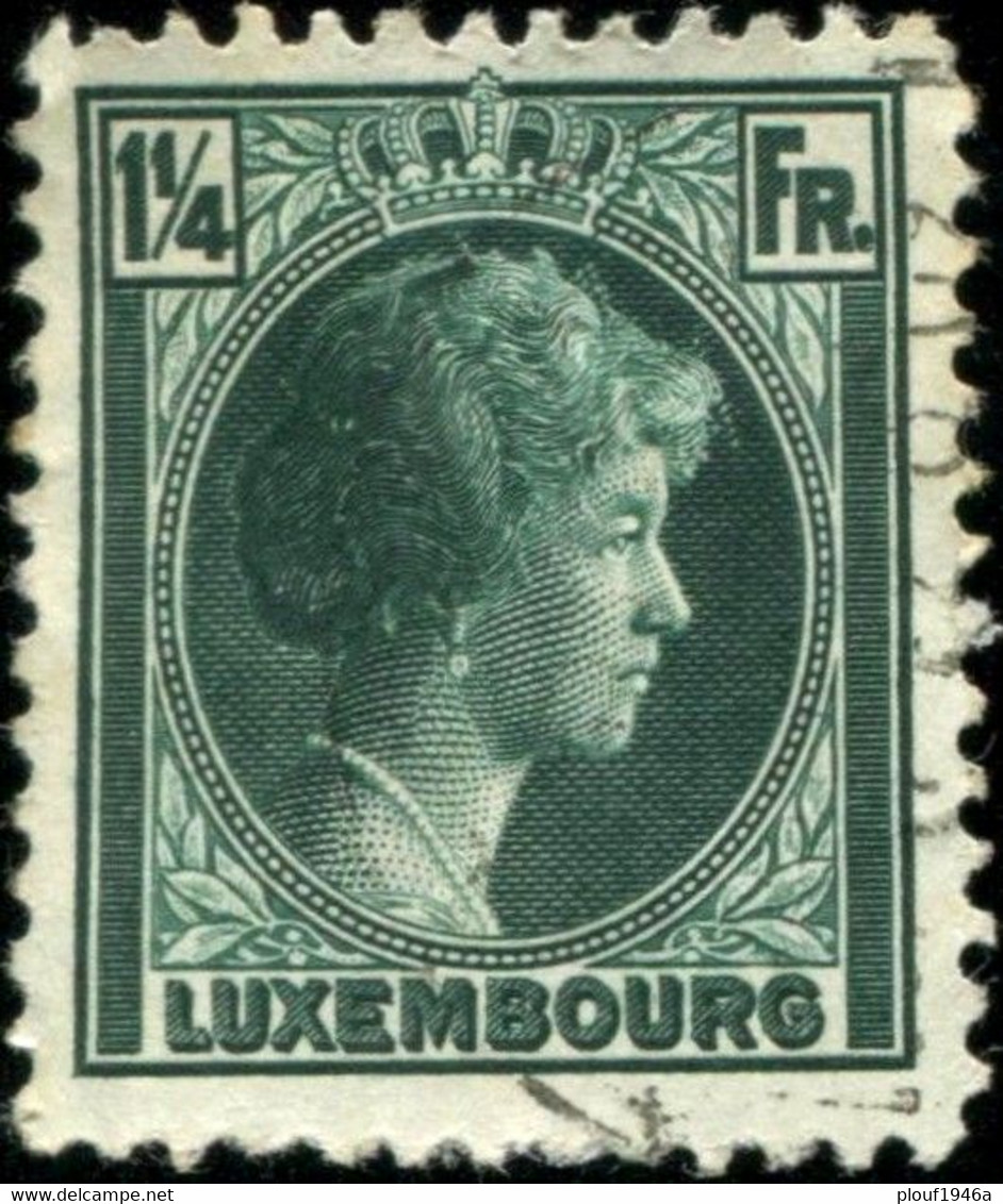 Pays : 286,04 (Luxembourg)  Yvert Et Tellier N° :   224 (o) - 1926-39 Charlotte De Profil à Droite