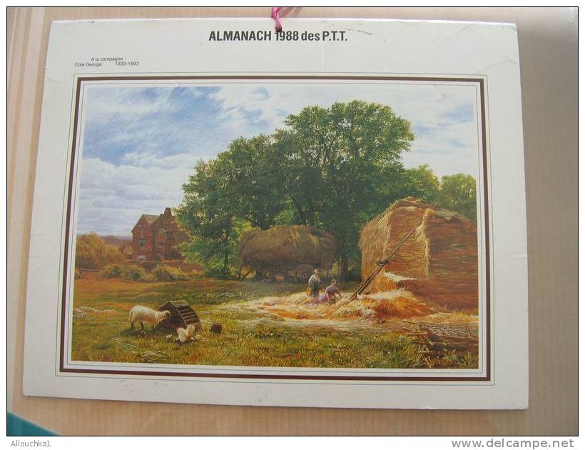 CALENDRIER ALMANACH DES  P.T.T. 1988  PORT ANNA  LA CAMPAGNE COLE GEORGES - Grand Format : 1981-90