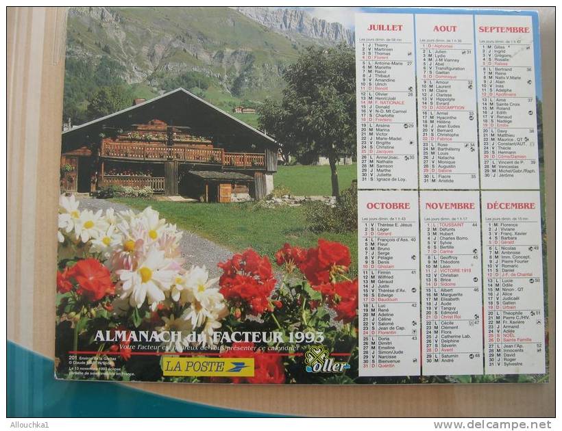 CALENDRIER ALMANACH DES  P.T.T. 1993 /CHIENS DE BERGER  ENVIRONS DE LA GIETTAZ - Big : 1991-00