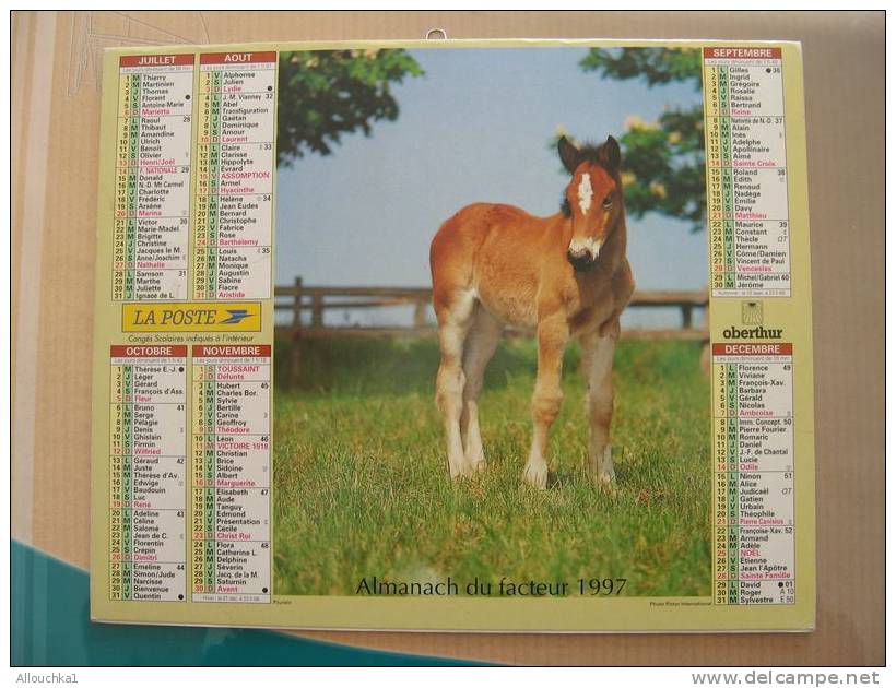 CALENDRIER ALMANACH DES  P.T.T. 1997 /  POULAIN ANES - Grossformat : 1991-00