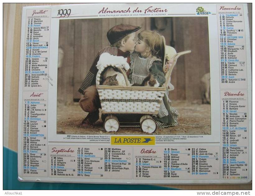 CALENDRIER ALMANACH DES  P.T.T DE 1999  ENFANTS ET MOUTON /CHATONS - Grand Format : 1991-00