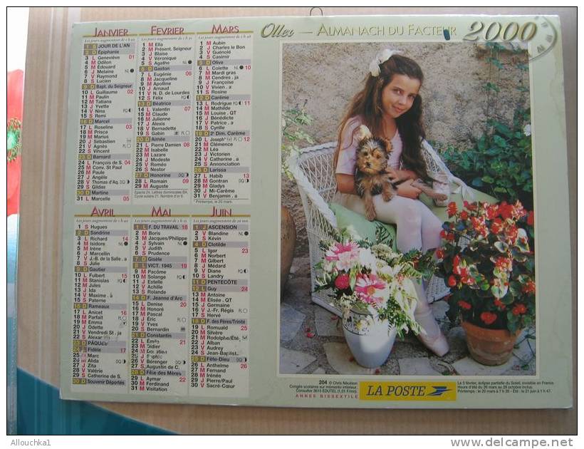 CALENDRIER ALMANACH DES  P.T.T DE 2000  / - Grossformat : 1991-00