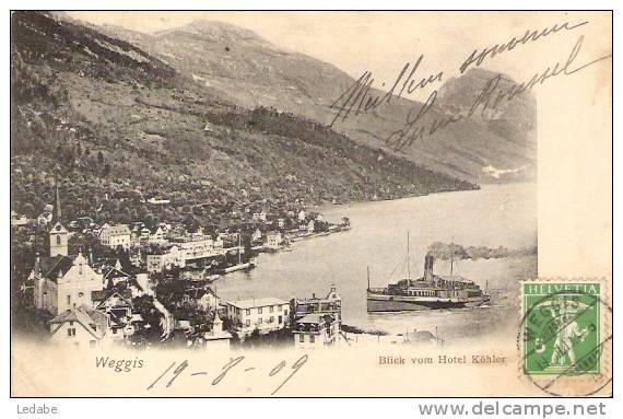 9549- Weggis, Blick Vom Hotel Köhler - 1909 - Weggis