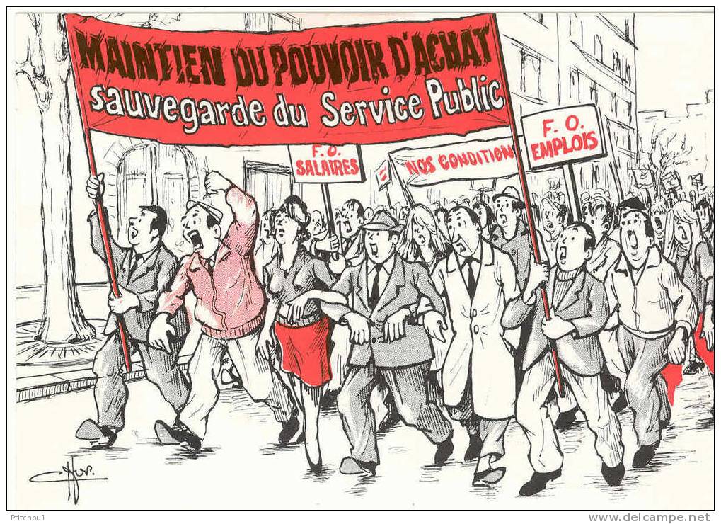 ===RARE=== Carte FO Pour L'action De Grève Le 21 Octobre 1986 Envoyée à Monsieur Le Président - Vakbonden