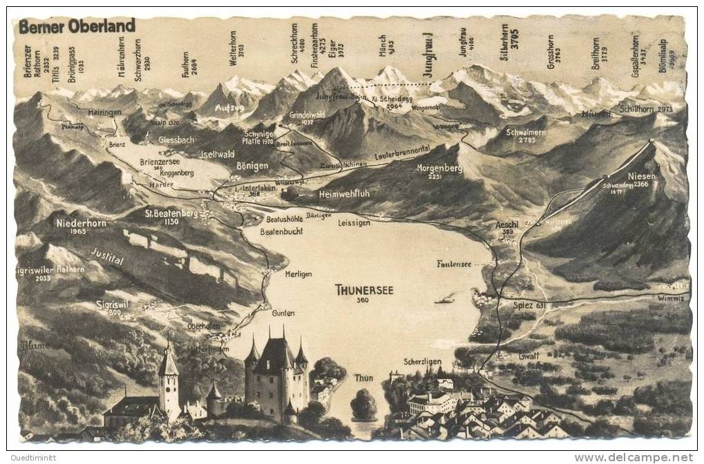 Suisse.Berner Oberland. - Carte Geografiche