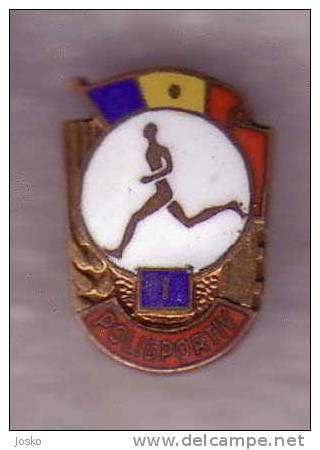ATHLETICS ( Romania Old And Very Nice Enemal - Email Badge POLISPORTIV )*** Athlétisme - Athletik - Atletismo - Atletica - Athletics