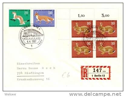 BLN168 / Jugend 1967 Tiere,auch Im Stempel,Ersttag,Einschrei Ben - Briefe U. Dokumente
