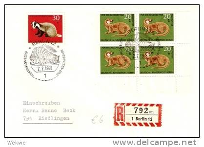 BLN175/Jugend 1968 Tiere,auch Im Stempel Einschreiben FDC - Briefe U. Dokumente