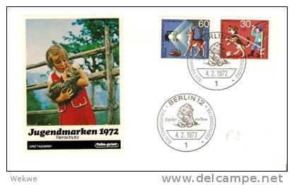 BLN190 / BERLIN -  Jugend 1972 Tiere,Hund Im Stempel,Ersttag - Brieven En Documenten