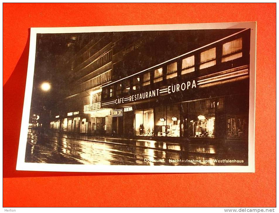 Dortmund Cafe Restaurant Europa, Nachtaufnahme Vom Westfalenhaus FOTO-AK  Cca 1935-    XF+  D6925 - Dortmund