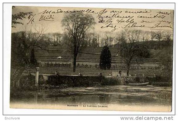 Cpa ROBINSON Le Chateau Colbert - Pecheurs Barque - A Breger - - Le Plessis Robinson