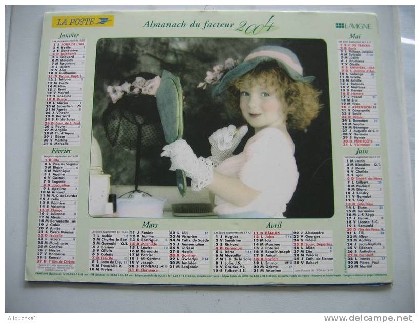 CALENDRIER ALMANACH DES P.T.T.DOUBLE PHOTOS/  2004 /ENFANTS RETRO - Grossformat : 2001-...