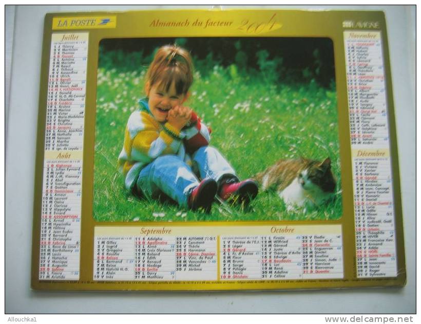 CALENDRIER ALMANACH DES P.T.T. DOUBLE PHOTOS/ 2004 / CHIENS CHATS  ENFANTS - Grand Format : 2001-...