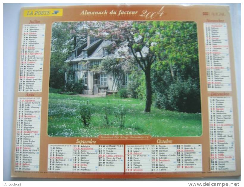 CALENDRIER ALMANACH DES P.T.T. DOUBLE PHOTOS/ 2004 /ROCHEFORT EN TERRE BRETAGNE 56 MORBIHAN  PAYS D AUGE NORMANDIE 14 CA - Grand Format : 2001-...