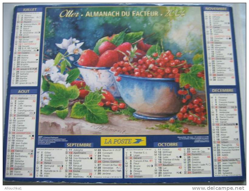 CALENDRIER ALMANACH DES P.T.T. DOUBLE PHOTOS/ 2004 / FRUITS  FLEURS - Grossformat : 2001-...