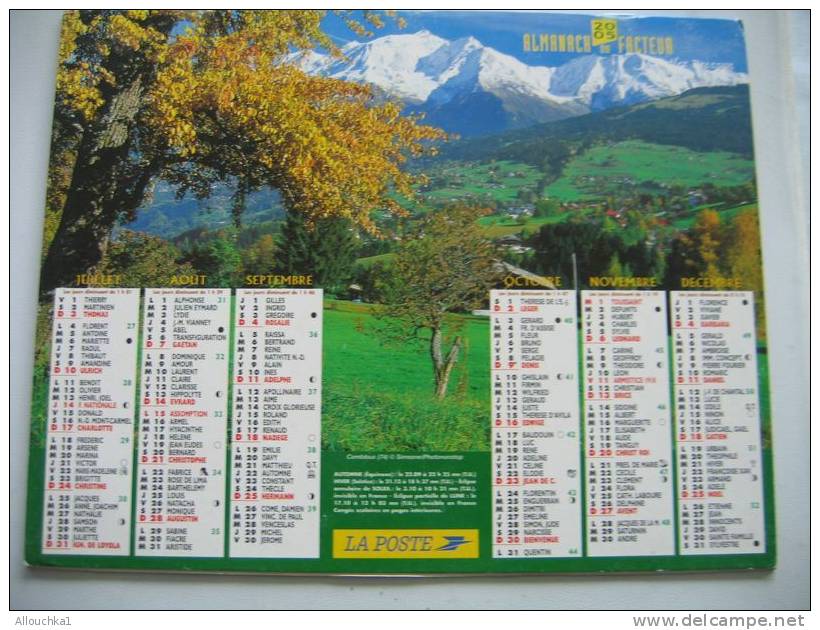 CALENDRIER ALMANACH DES P.T.T. DOUBLE PHOTOS/ 2005 / CHALET A CHAROUSSE LES HOUCHES 74 COMBLOUX  74 - Tamaño Grande : 2001-...