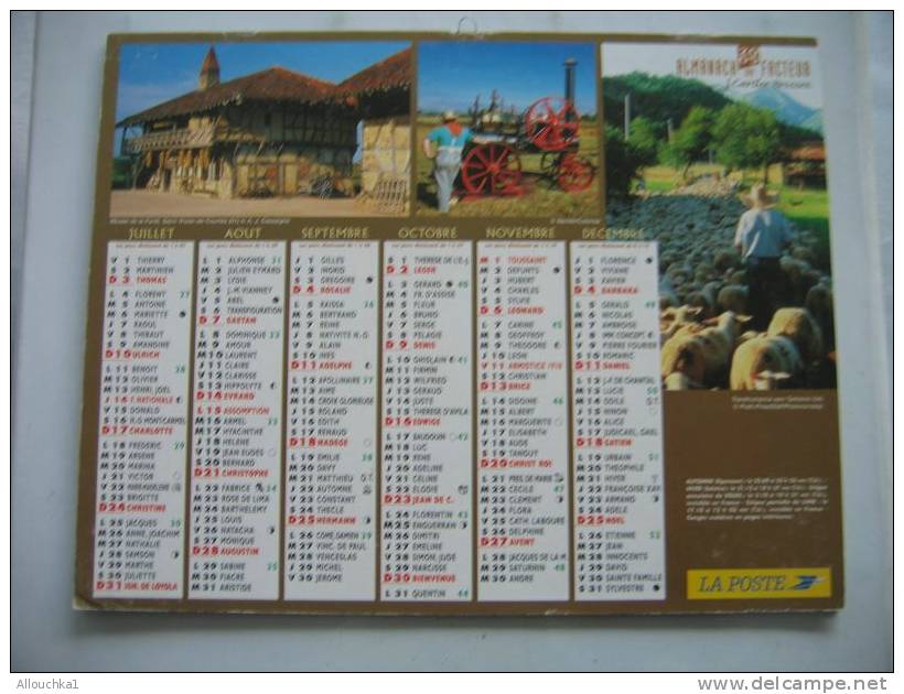 CALENDRIER ALMANACH DES P.T.T. DOUBLE PHOTOS/ 2005 / ST THIVIER DE COURTES 01  TARTONNE 04 ROSCOFF FINISTERE 29 - Big : 2001-...