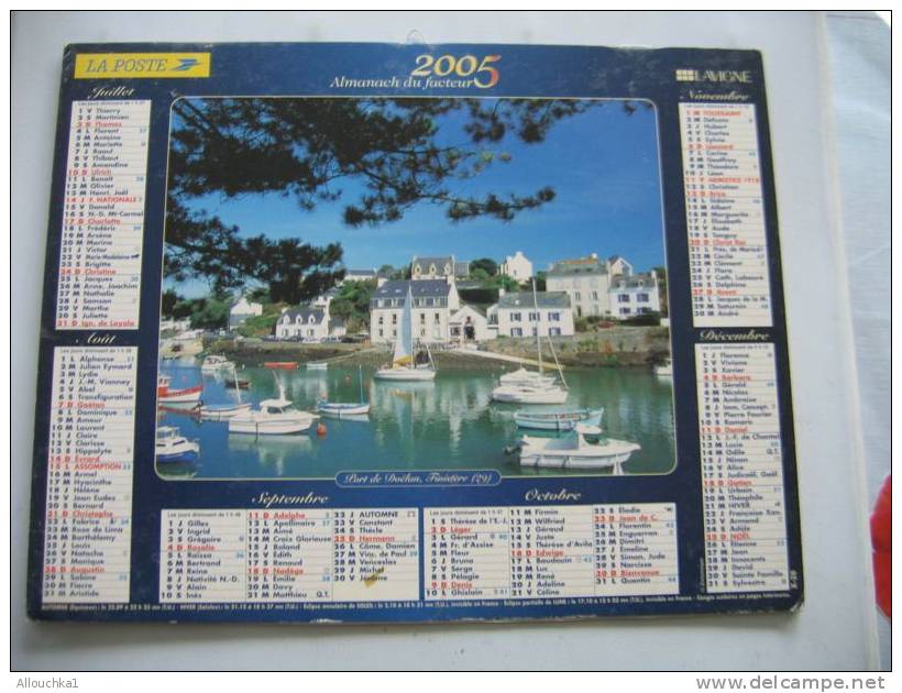 CALENDRIER ALMANACH DES P.T.T. DOUBLE PHOTOS/ 2005 / DOELON FINISTERE 29 PLAGE ETRETAT 76 - Grand Format : 2001-...