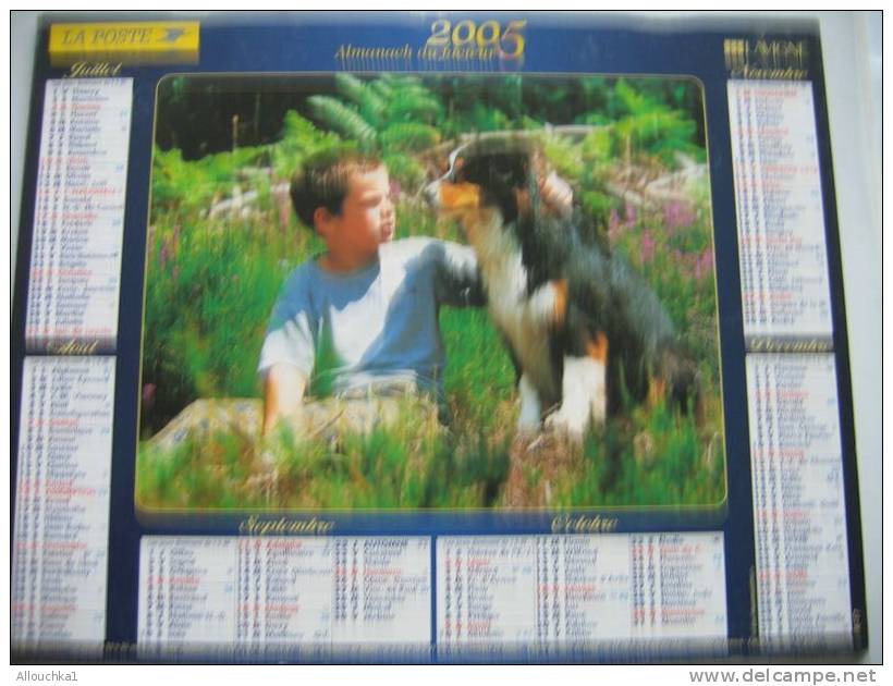 CALENDRIER ALMANACH DES P.T.T. DOUBLE PHOTOS/ 2005 /CHIENS  ENFANTS - Big : 2001-...