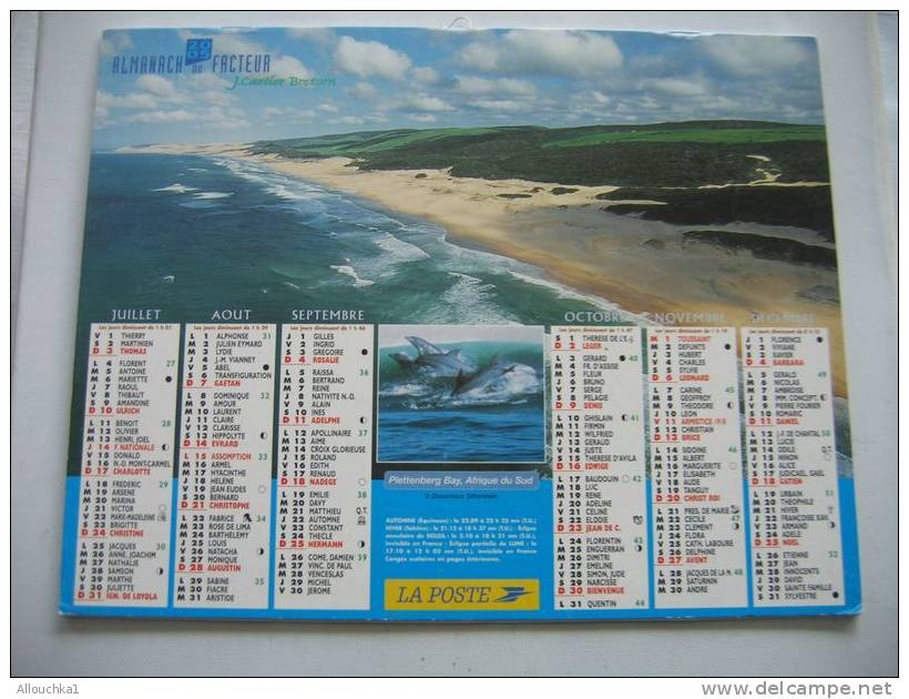 CALENDRIER ALMANACH DES P.T.T. DOUBLE PHOTOS/ 2005 /RIO DE JANEIRO BRESIL /   PLETTENBERG BAY AFRIQUE DU SUD - Groot Formaat: 2001-...