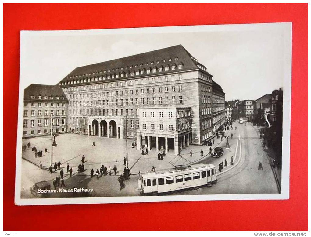 Bochum Neues Rathaus Tram  , Street Scene Animation  Cca 1935- XF+  D6954 - Bochum