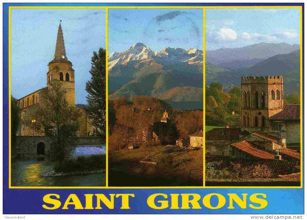 CPM. SAINT GIRONS. LES BORDS DE SALAT MASSIF DU VALIER.ST LIZIER. DATEE 2000. - Saint Girons