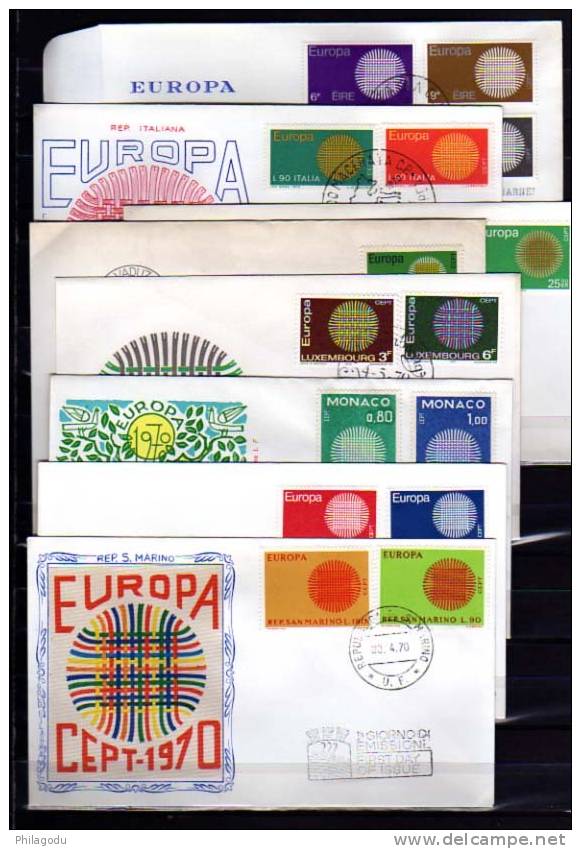 Europa 1968, Jeu De 19 FDC   Tous Différents - 1968