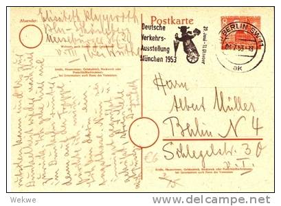 BLN199 / Schöneberger Rathaus 8 Pfg-GA Verkehr-Ausst. - Postcards - Used