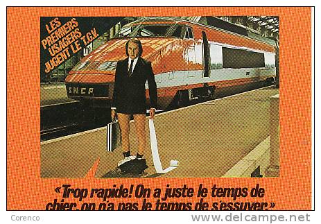 TRAIN T.G.V.  W  51  TROP RAPIDE   NON ECRITE  TRES BON ETAT - Materiale