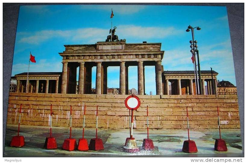 Germany,Berlin,Brandenburger Tor,Berlin Wall,Cold War,History,postcard - Brandenburger Deur