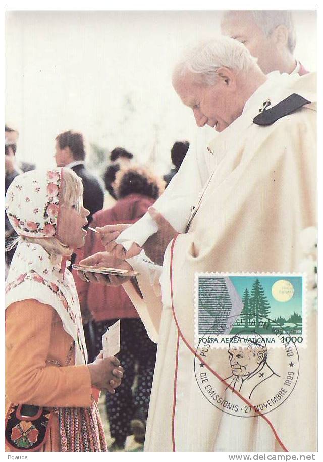 VATICAN CARTE MAXIMUM  NUM.YVERT  P.A. 89 VOYAGES DU PAPE - Cartas Máxima