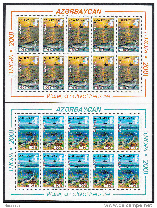 AZERBAIJAN  Michel  494/95 A  ** MNH  MINI-SHEET - Azerbaïdjan