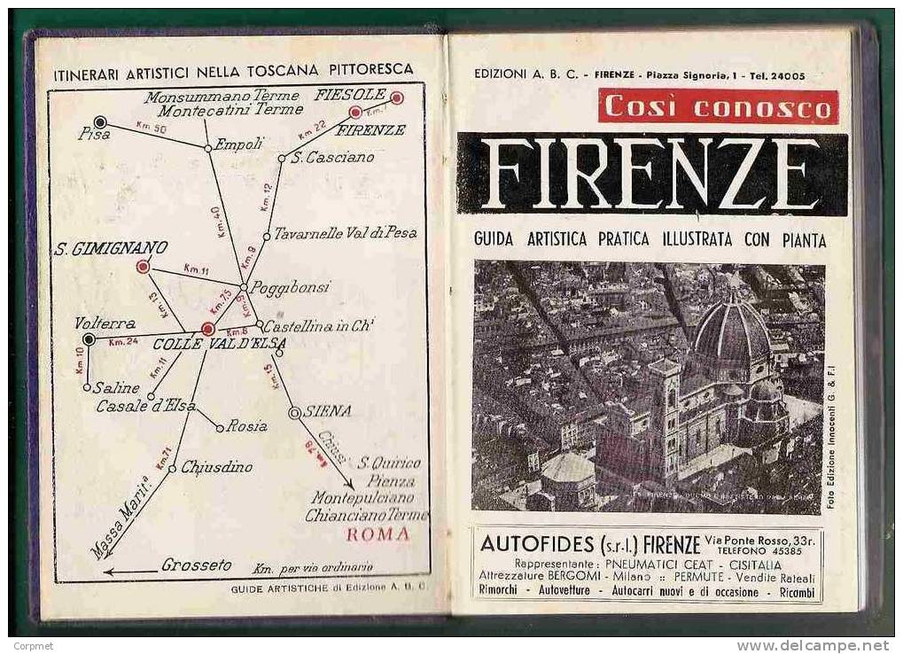 FIRENZE - GUIDA ARTISTICA ILLUSTRATA - 1950 - EDIZIONE ABC - STORIA- ARTE- ITINERARI TURISTICI- INIDIRIZZI UTILI- CARTE - Other & Unclassified