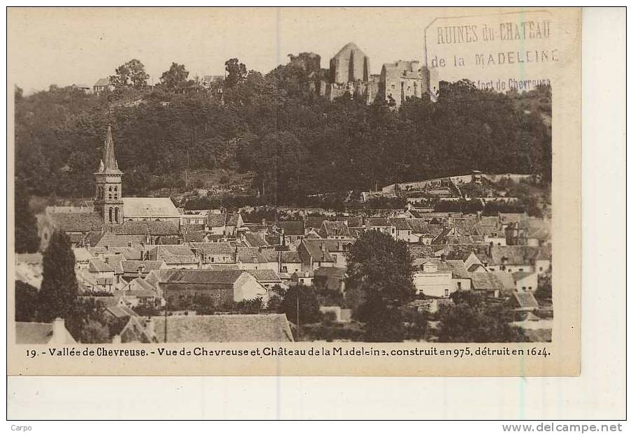 Vallée De Chevreuse - Vue De Chevreuse Et Chateau De La Madeleine. - Chevreuse