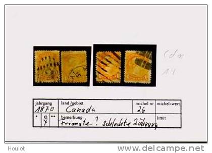 Kanada Mi. N° 26 Gestempelt 4 Marken Div. Formate, Z.T. Schlechte Zähnung - Usados