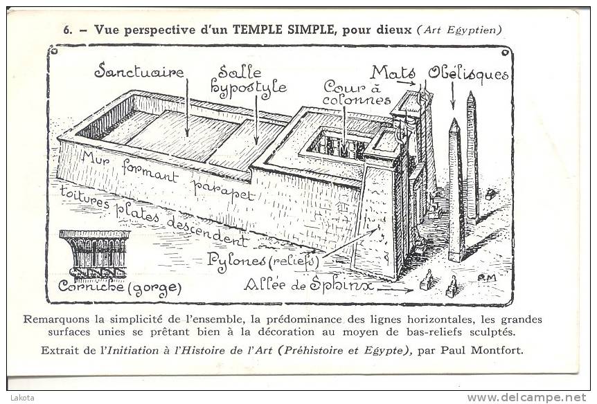 CPA : Vue Perspective D'un Temple Pour Dieux - Art égyptien - N° 6 - Ancient World