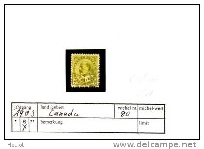 Kanada Mi. N° 80 Von 1903, Gestempelt Freimarken: König Edward - Gebraucht