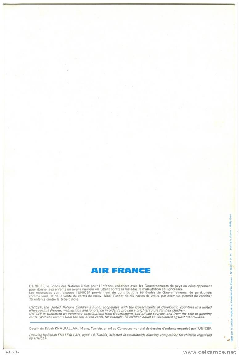 Menu - 1975 - Air France - Paris-Djeddah En Boeing Jet Intercontinental - Menu Kaarten