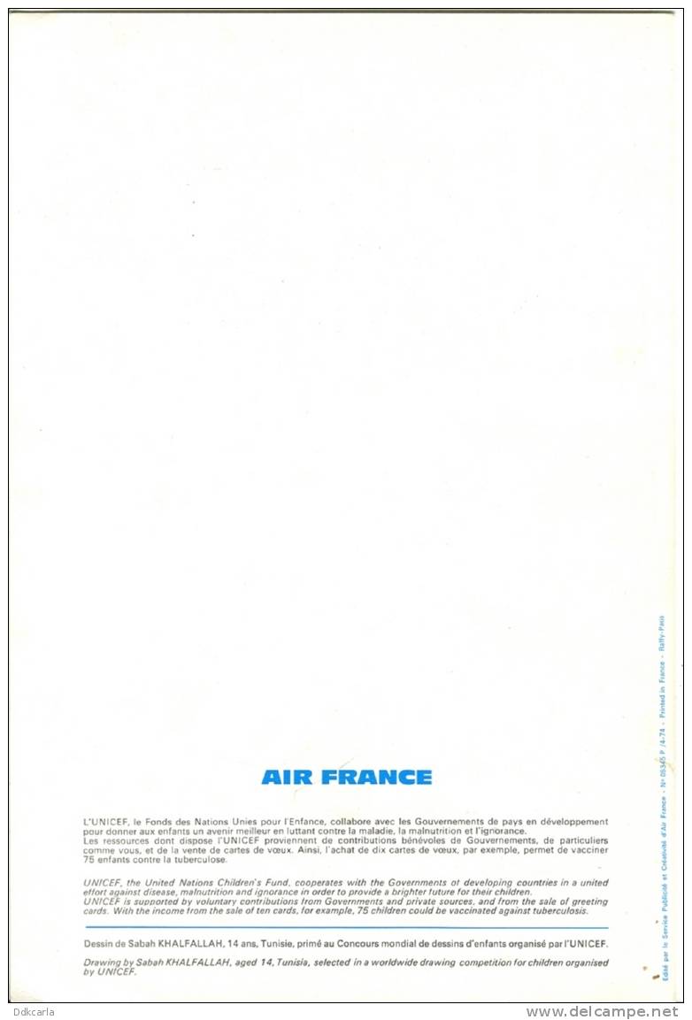 Menu - 1975 - Air France - Paris-Djeddah En Boeing Jet Intercontinental - Menú