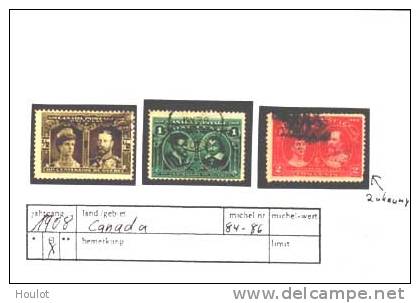 Kanada Mi. N° 84 - 86, Gestempelt 1908, 300. Jahrestag Der Gründung Der Stadt Quebec - Used Stamps