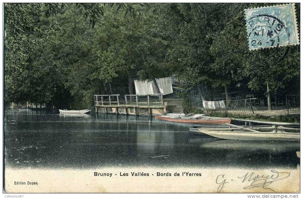 91 - ESSONNE - BRUNOY - LES VALLEES - BORDS De L'YERRES - CARTE COLORISEE - Brunoy