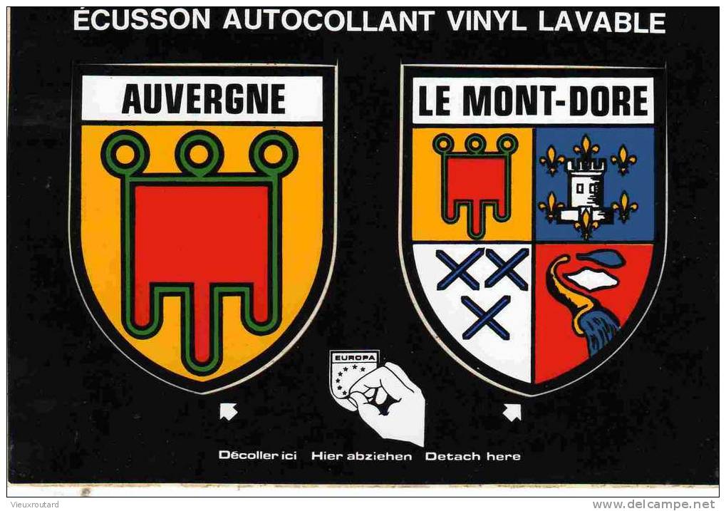 CPSM. ECUSSON AUTOCOLLANT VINYL . AUVERGNE ET LE MONT DORE. - Autres & Non Classés