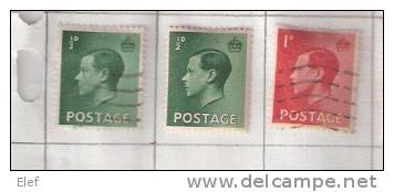 GB , Edward VIII  : Série Complète 205/8 Neuve * Et Oblitérée Sur Feuille Quadrillée , TB - Gebruikt