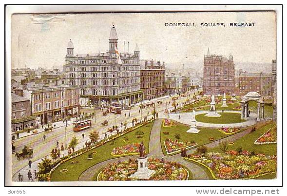 GOOD OLD NORTH IRELAND POSTCARD - Belfast - Donegall Square - Antrim