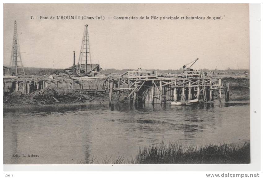 17.664/ 7. Pont De L´Houmée - Construction De La Pile Principale Et Batardeau Du Quai - Pont-l'Abbé-d'Arnoult