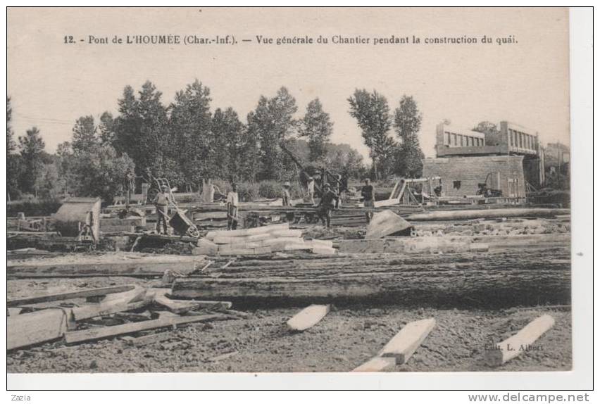 17.667/ 12. Pont De L´Houmée - Vue Générale Du Chantier Pendant La Construction Du Quai - Pont-l'Abbé-d'Arnoult