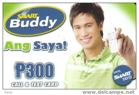 PHILIPPINES 300 PESOS  GSM  MOBILE  PHONE  CALL & TEXT  MAN WITH PHONE  IN GREEN SHIRT READ DESCRIPTION !! - Filippijnen