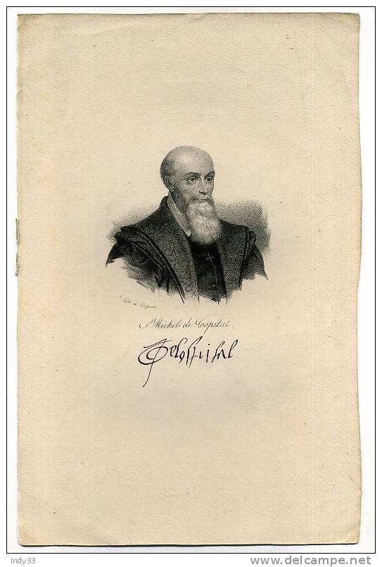 - PORTRAIT DE MICHEL DE LOSPITAL . LITHO DU XIXe S. - Lithographies